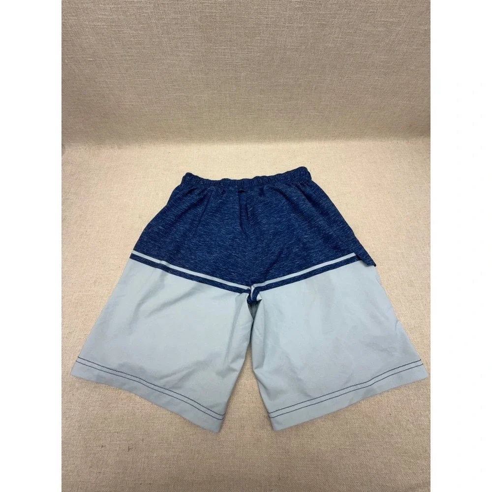 George Mens Blue Colorblock Board Shorts Swim Trunks Size M32-34 Navy Light Blue